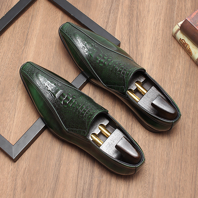mens black formal slip on shoes sheisinshoes
