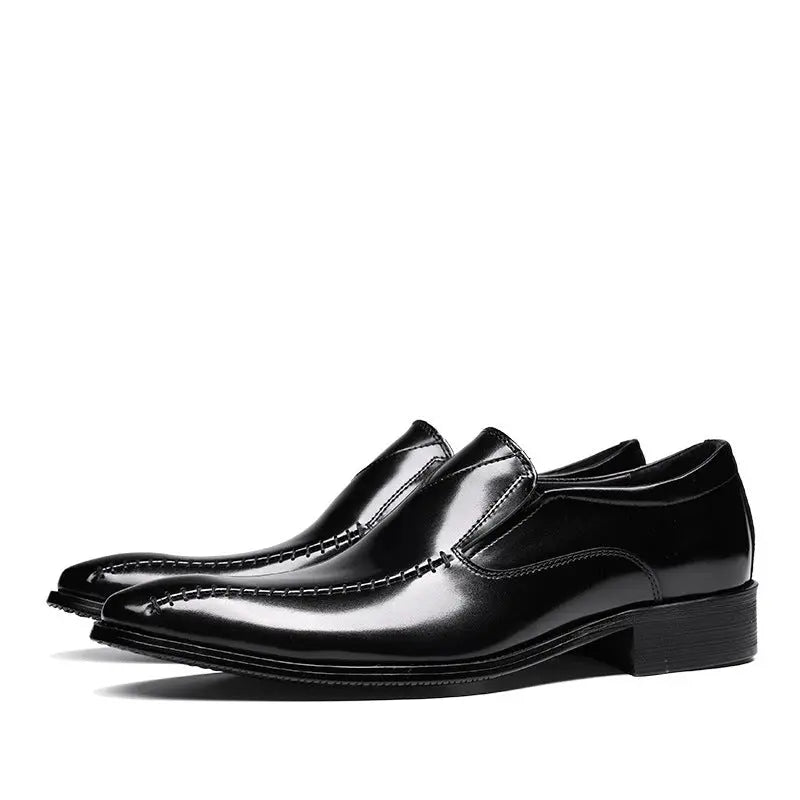 mens black leather slip on dress shoes sheisinshoes