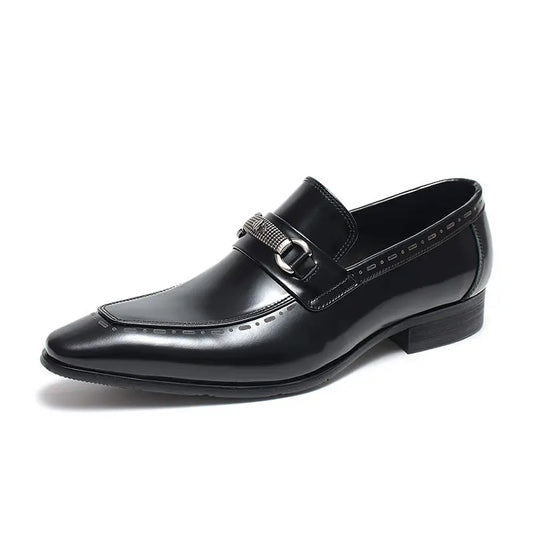 Men's Slip On dress shoes Black Brown sheisinshoes