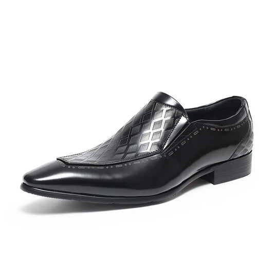 Men's black Loafer dress Shoes Pointed Toe sheisinshoes