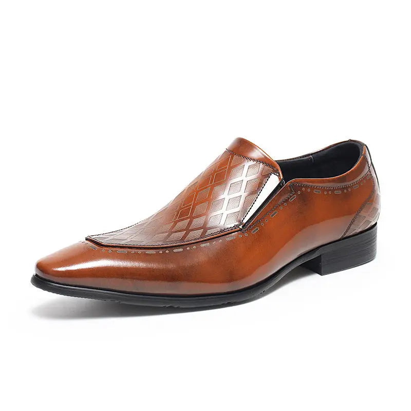 Men's black Loafer dress Shoes Pointed Toe sheisinshoes