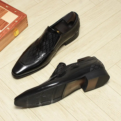 Men's black Loafer dress Shoes Pointed Toe sheisinshoes