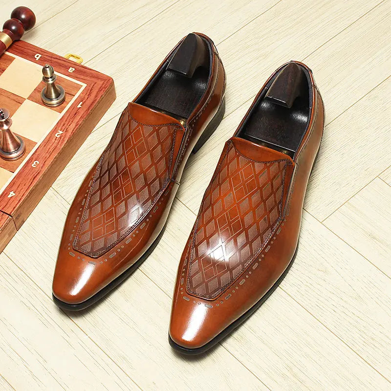 Men's black Loafer dress Shoes Pointed Toe sheisinshoes