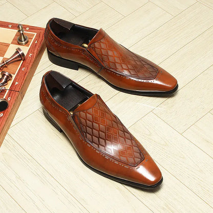 Men's black Loafer dress Shoes Pointed Toe sheisinshoes