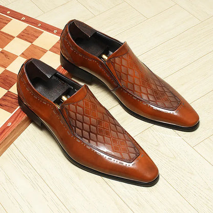 Men's black Loafer dress Shoes Pointed Toe sheisinshoes