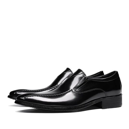 mens black leather slip on dress shoes sheisinshoes