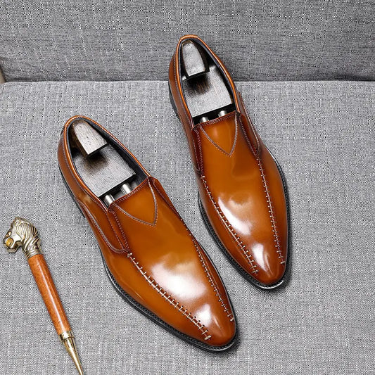 mens black leather slip on dress shoes sheisinshoes