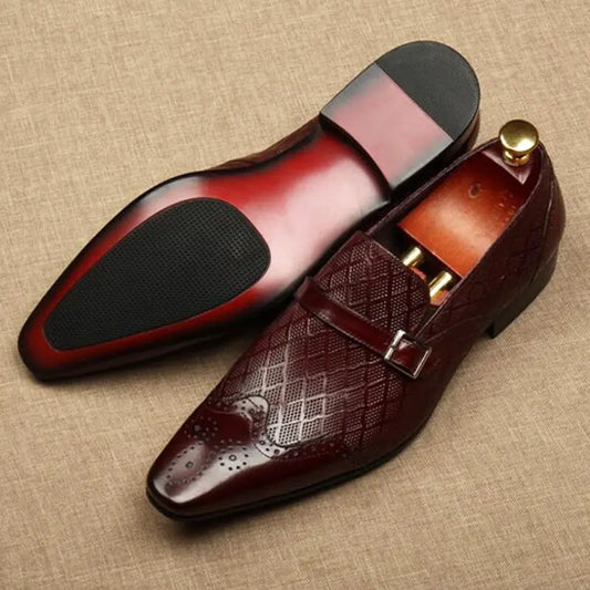 mens black slip-on dress shoes leather Loafers sheisinshoes