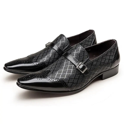 mens black slip-on dress shoes leather Loafers sheisinshoes