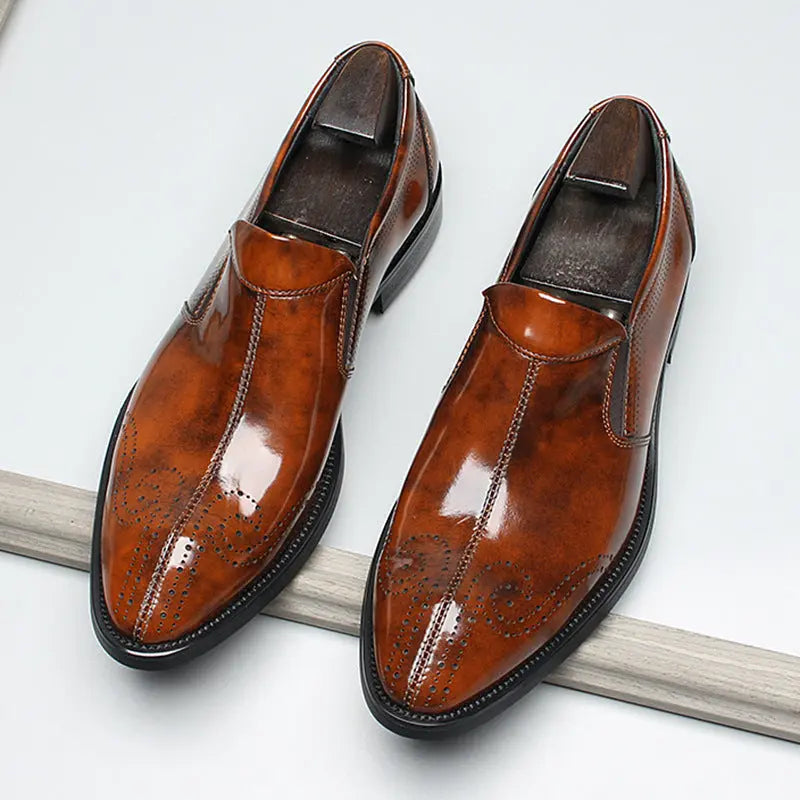 mens brown slip on dress shoes sheisinshoes