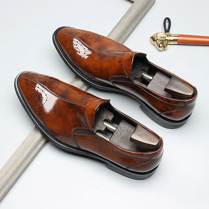mens brown slip on dress shoes sheisinshoes